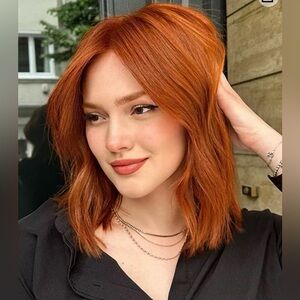 Maple-Copper Red 13x4 Lace Front Bob Wig Desert Red 5.5x5.5 Human Hair Wig